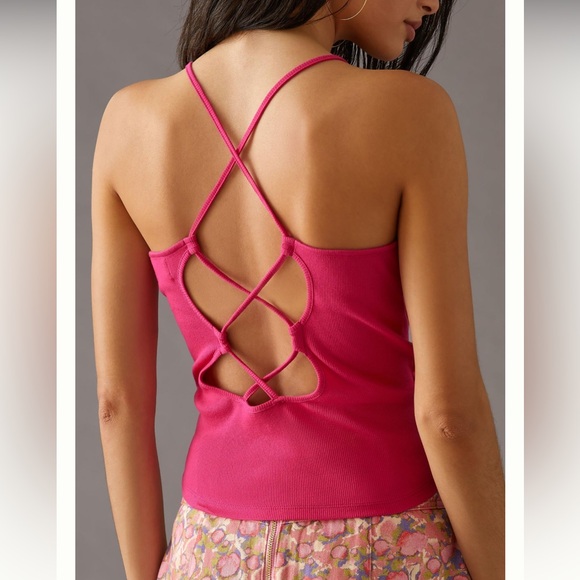 Anthropologie Strappy Back High Neck Tank XS - Picture 2 of 5